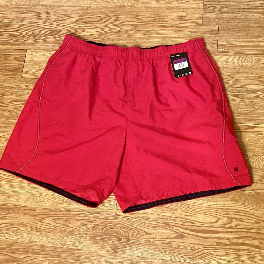 Nike Swim Trunks Men's XXL Red New‎ W Tags Back Spell Out Side Logo Lined K